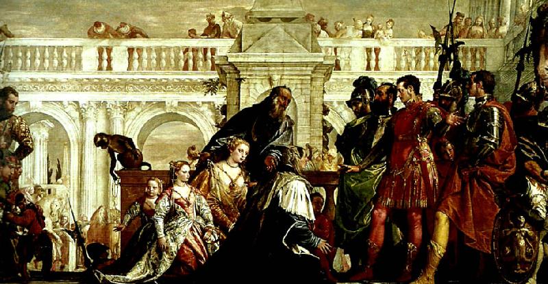 Paolo  Veronese the family of darus before alexander oil painting image